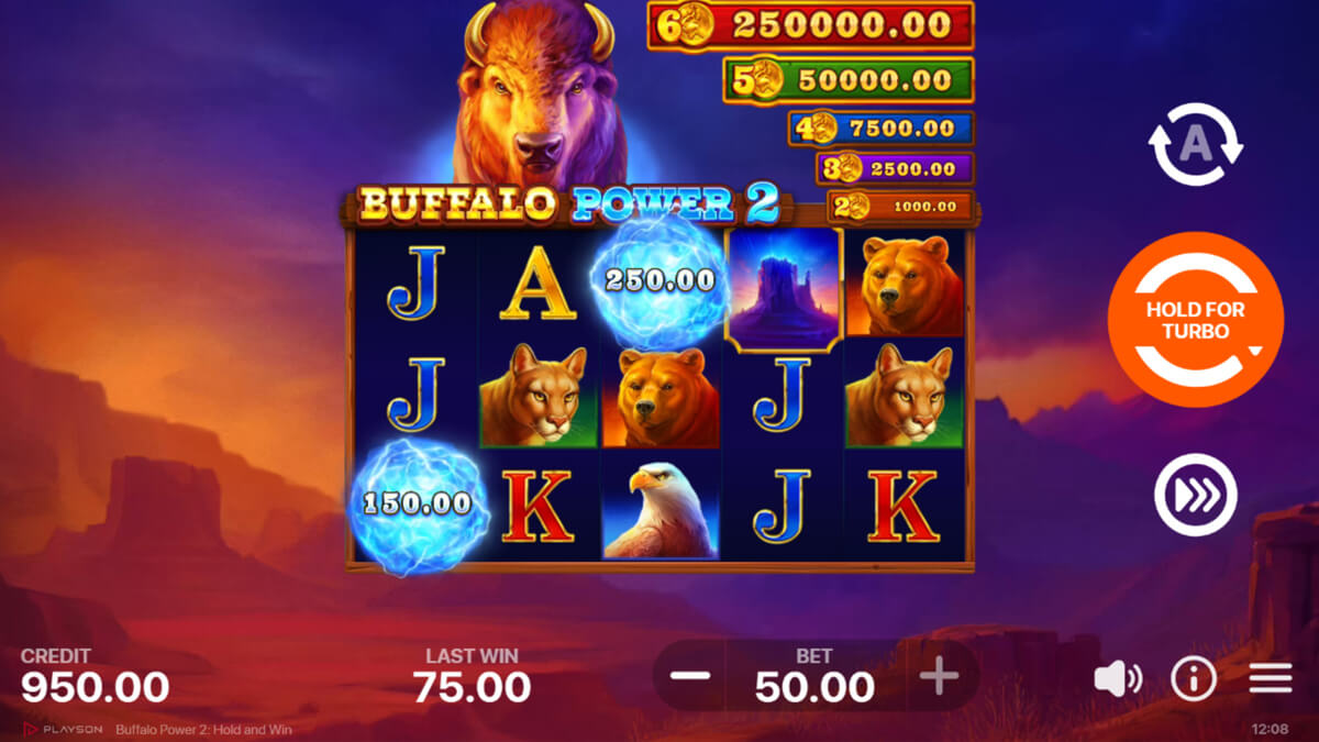 Buffalo Power 2 Hold and Win Base Play