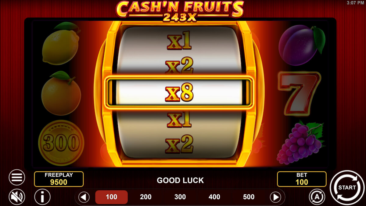 Cash'n Fruits 243 X Multiplier
