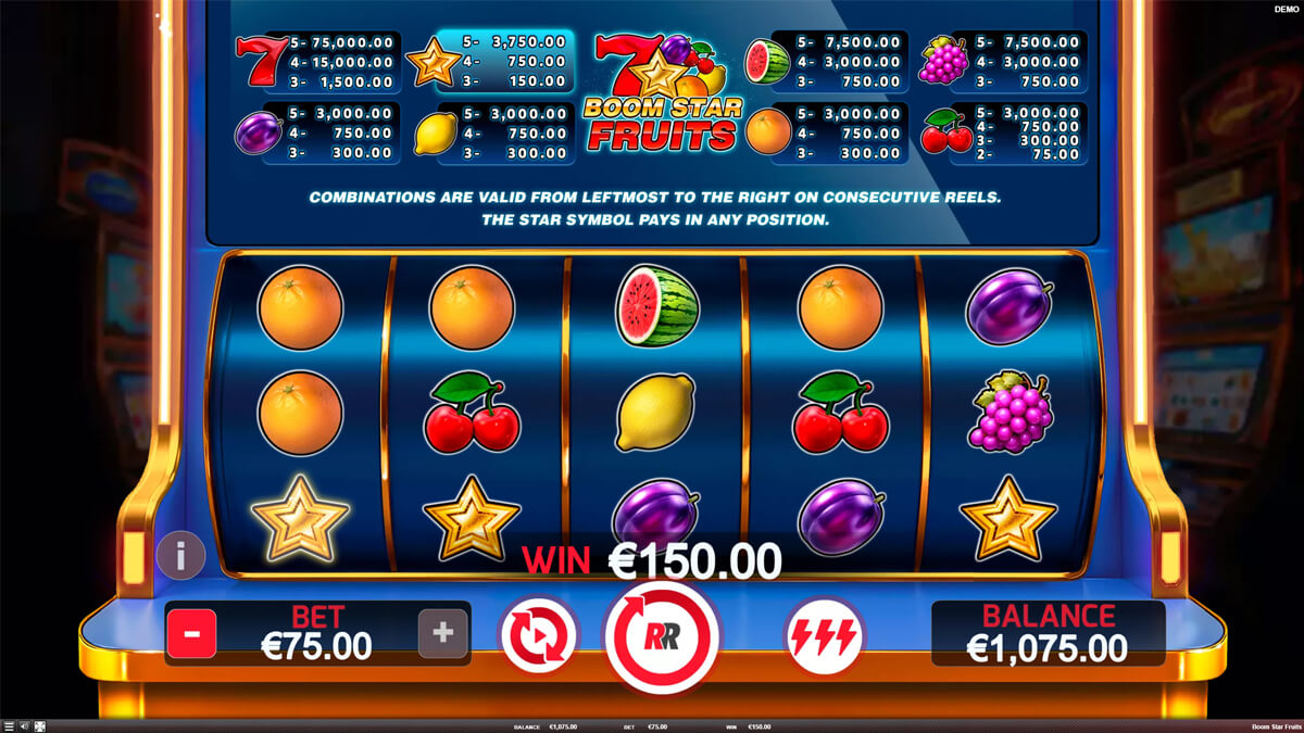 Boom Star Fruits Win