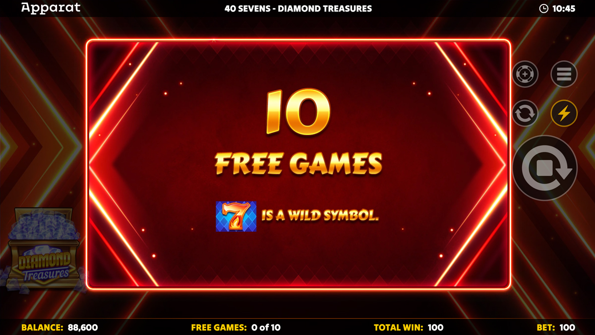 40 Sevens - Diamond Treasures Free Spins