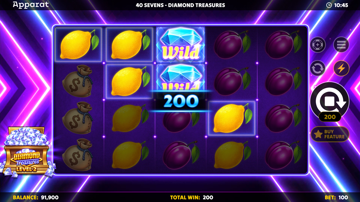 40 Sevens - Diamond Treasures Win