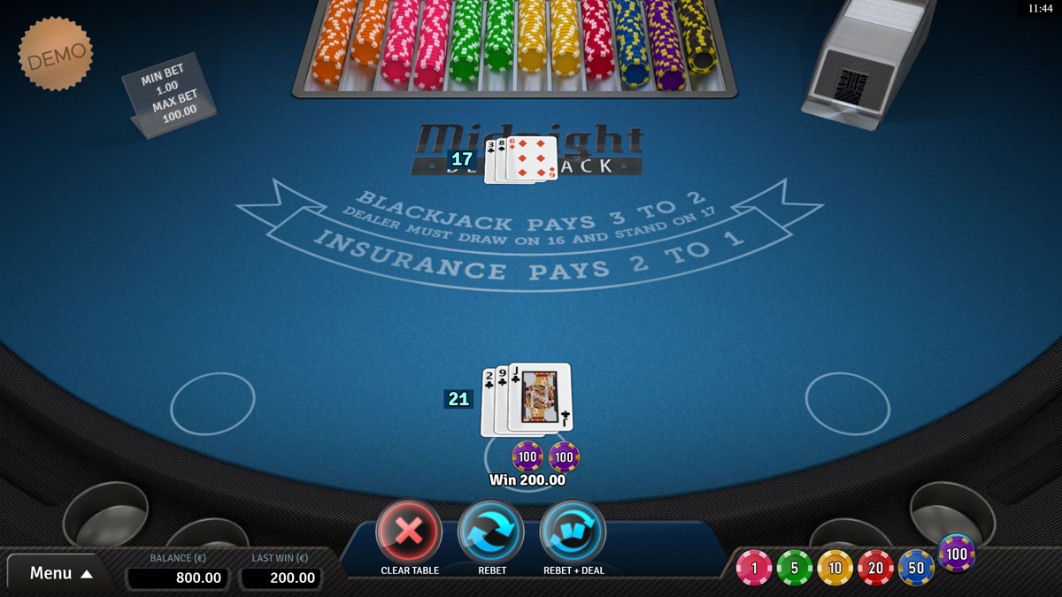 Midnight Blackjack Win