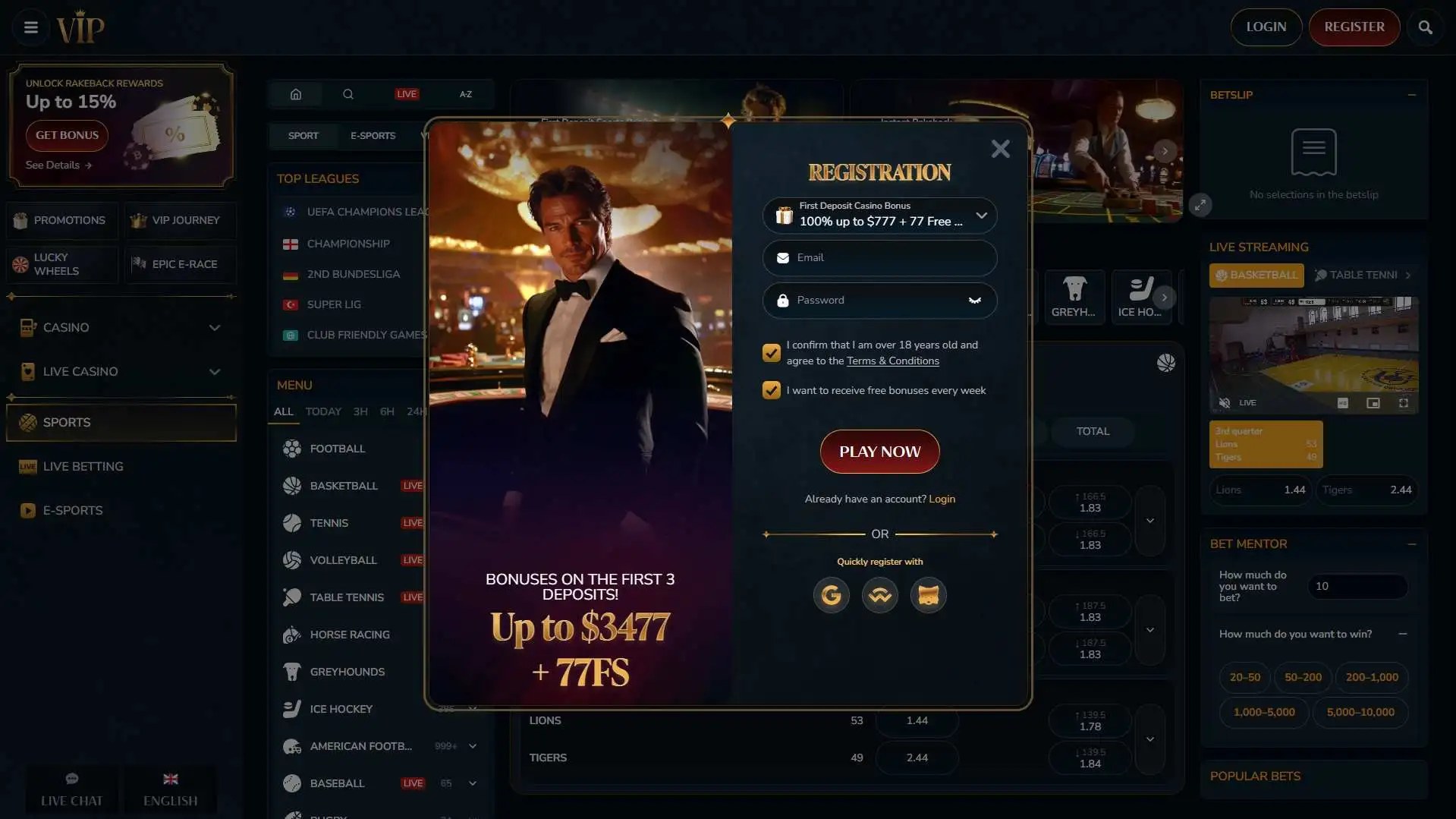 VIP Casino Registration
