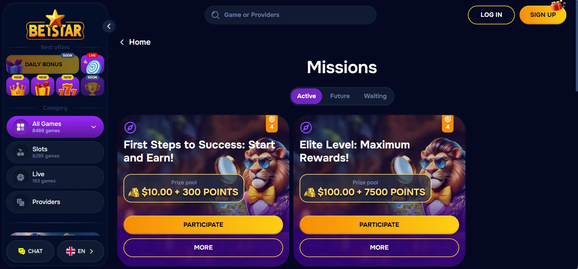 Betstar Casino Missions