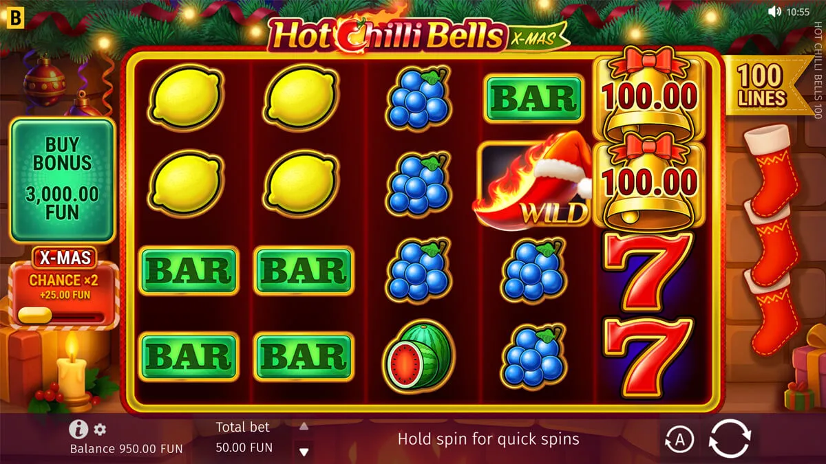 Hot Chilli Bells 100 Base Play