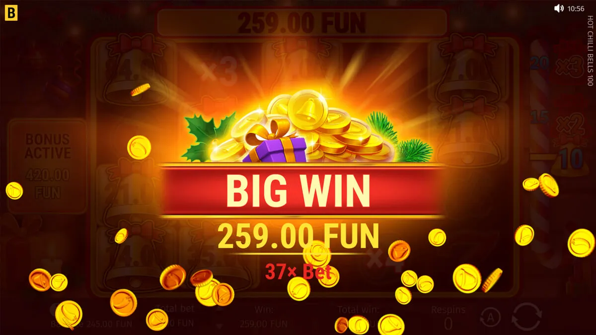 Hot Chilli Bells 100 Big Win