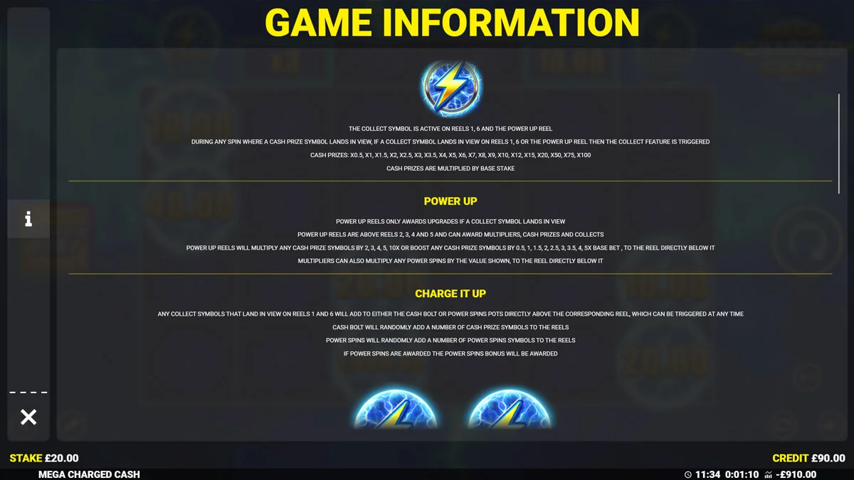 Mega Charged Cash Rules