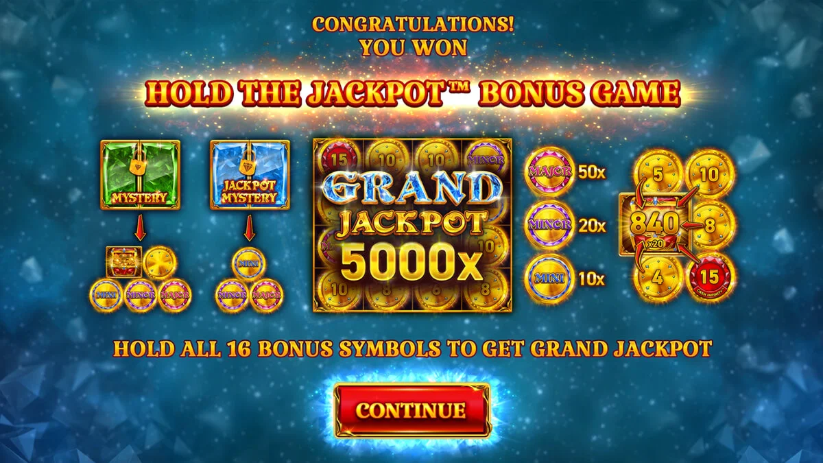 16 Coins™ x5000 Bonus Round