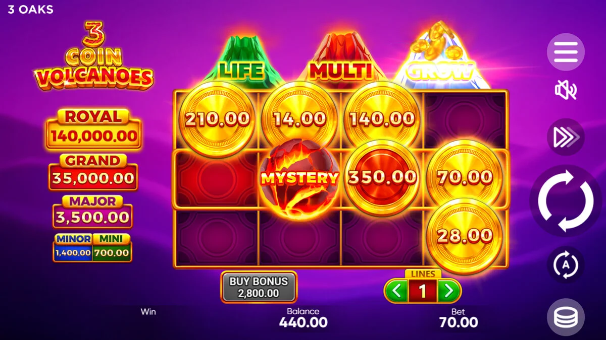 3 Coin Volcanoes Base Play 2
