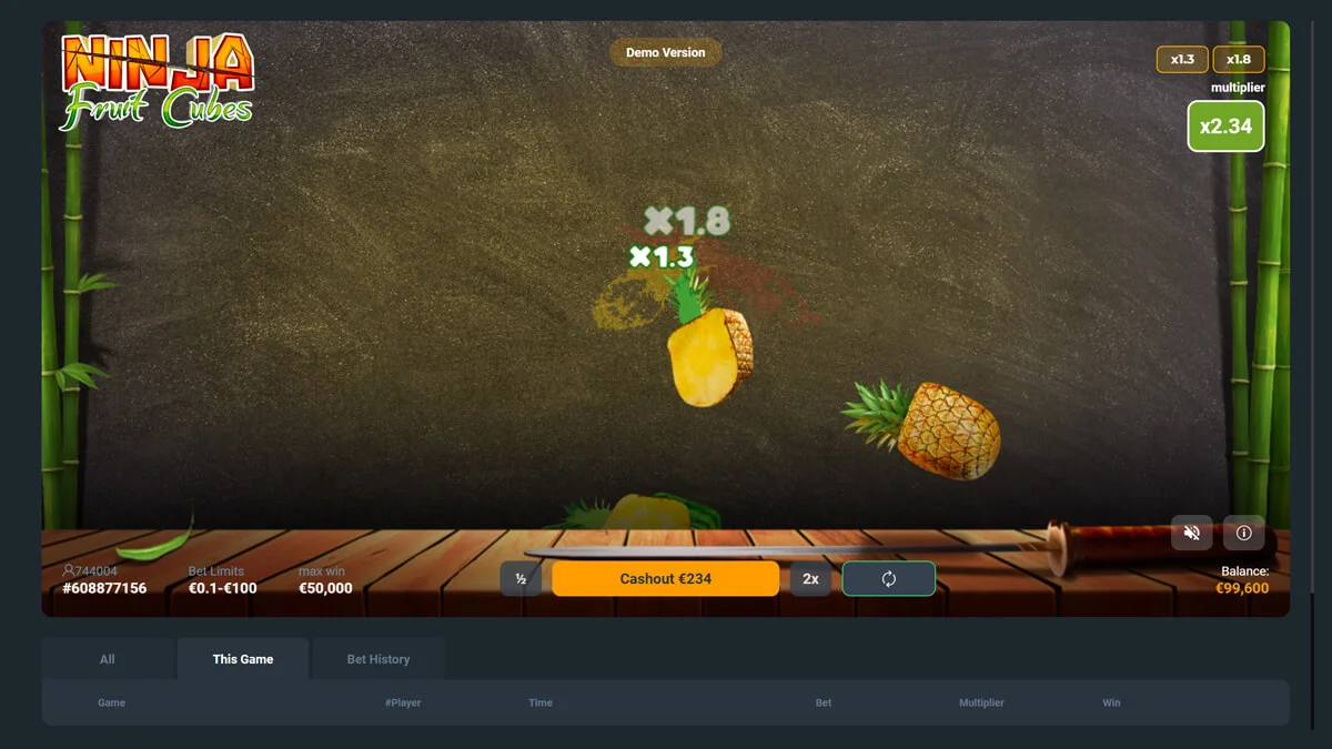 Ninja Fruit Cubes Win