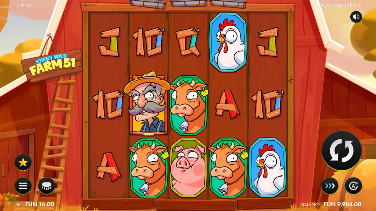 Sticky Wild Farm 51 Base Play