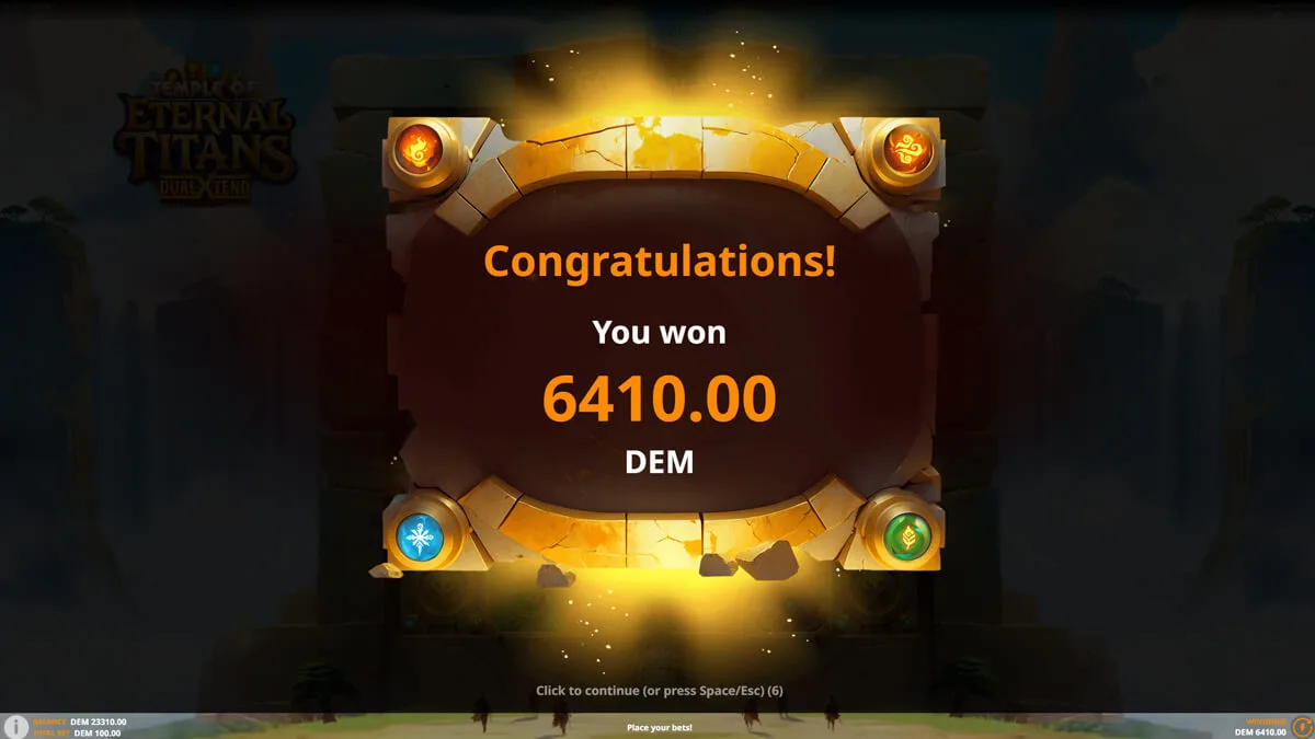 Temple of Eternal Titans Free SPins Win
