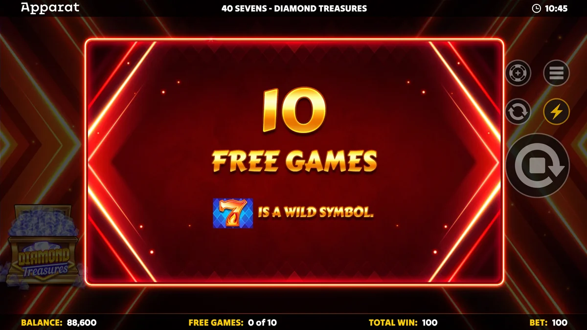 40 Sevens - Diamond Treasures Free Spins