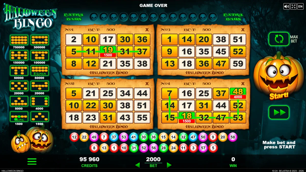 Halloween Bingo Win